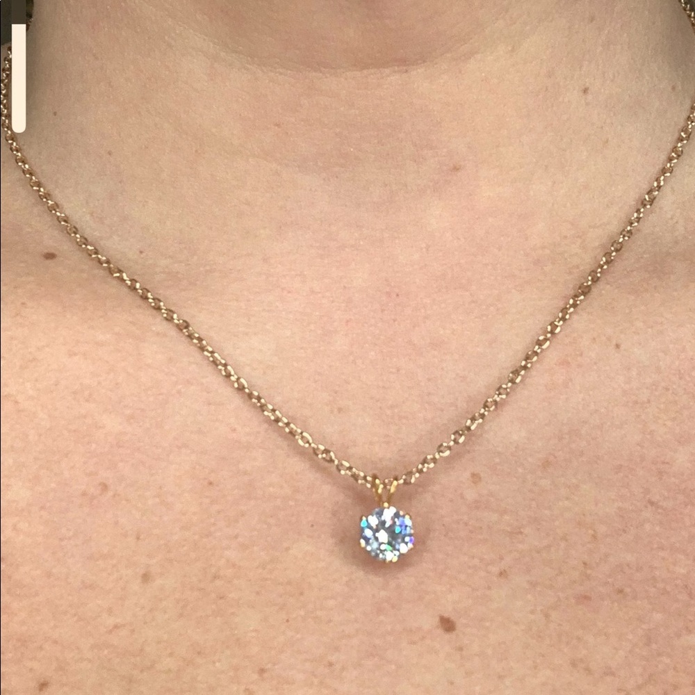 2 Carat Round CZ Pendant/14 Carat Gold Necklace